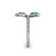6 - Kevia Pink Sapphire and Emerald with Side Diamonds Bypass Ring 
