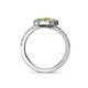 5 - Kevia Yellow Sapphire and Peridot with Side Diamonds Bypass Ring 