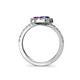 5 - Kevia Blue Sapphire and Amethyst with Side Diamonds Bypass Ring 