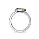 5 - Kevia Yellow Sapphire and Amethyst with Side Diamonds Bypass Ring 