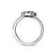 5 - Kevia Amethyst and Yellow Sapphire with Side Diamonds Bypass Ring 