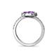 5 - Kevia Amethyst with Side Diamonds Bypass Ring 