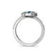 5 - Kevia Blue Diamond and Emerald with Side Diamonds Bypass Ring 