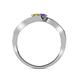 5 - Eleni Yellow Sapphire and Iolite with Side Diamonds Bypass Ring 