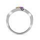 5 - Eleni Yellow Sapphire and Amethyst with Side Diamonds Bypass Ring 