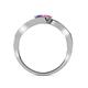 5 - Eleni Iolite and Pink Sapphire with Side Diamonds Bypass Ring 