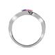 5 - Eleni Iolite and Pink Tourmaline with Side Diamonds Bypass Ring 