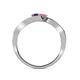 5 - Eleni Blue Sapphire and Pink Tourmaline with Side Diamonds Bypass Ring 