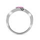 5 - Eleni Pink Sapphire with Side Diamonds Bypass Ring 