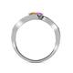 5 - Eleni Citrine and Pink Sapphire with Side Diamonds Bypass Ring 