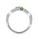 5 - Eleni Blue Topaz and Peridot with Side Diamonds Bypass Ring 