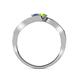 5 - Eleni Iolite and Peridot with Side Diamonds Bypass Ring 