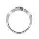 5 - Eleni Pink Sapphire and Iolite with Side Diamonds Bypass Ring 