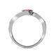 5 - Eleni Pink Sapphire and Rhodolite Garnet with Side Diamonds Bypass Ring 