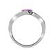 5 - Eleni Pink Sapphire and Amethyst with Side Diamonds Bypass Ring 