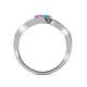 5 - Eleni Pink Sapphire and London Blue Topaz with Side Diamonds Bypass Ring 