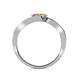 5 - Eleni Pink and Yellow Sapphire with Side Diamonds Bypass Ring 
