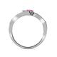 5 - Eleni White and Pink Sapphire with Side Diamonds Bypass Ring 