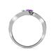 5 - Eleni Aquamarine and Amethyst with Side Diamonds Bypass Ring 