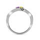 5 - Eleni Amethyst and Yellow Sapphire with Side Diamonds Bypass Ring 