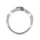 5 - Eleni Green Garnet and Amethyst with Side Diamonds Bypass Ring 