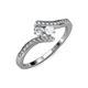 4 - Eleni Round Diamond and White Sapphire with Side Diamonds Bypass Ring 