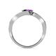 5 - Eleni Black Diamond and Amethyst with Side Diamonds Bypass Ring 