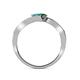5 - Eleni London Blue Topaz and Emerald with Side Diamonds Bypass Ring 
