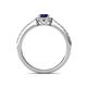5 - Verna Desire Oval Cut Blue Sapphire and Diamond Halo Engagement Ring 