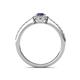 5 - Verna Desire Oval Cut Iolite and Diamond Halo Engagement Ring 