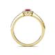 5 - Verna Desire Oval Cut Rhodolite Garnet and Diamond Halo Engagement Ring 