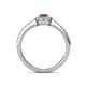 5 - Verna Desire Oval Cut Smoky Quartz and Diamond Halo Engagement Ring 
