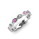 4 - Breanna 1.70 mm Pink Sapphire and Diamond Eternity Band 