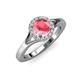4 - Lyneth Desire Pink Tourmaline and Diamond Halo Engagement Ring 