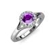 4 - Lyneth Desire Amethyst and Diamond Halo Engagement Ring 