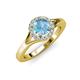 4 - Lyneth Desire Blue Topaz and Diamond Halo Engagement Ring 