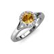 4 - Lyneth Desire Citrine and Diamond Halo Engagement Ring 