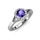 4 - Lyneth Desire Iolite and Diamond Halo Engagement Ring 