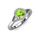 4 - Lyneth Desire Peridot and Diamond Halo Engagement Ring 
