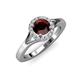 4 - Lyneth Desire Red Garnet and Diamond Halo Engagement Ring 