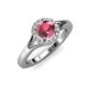 4 - Lyneth Desire Rhodolite Garnet and Diamond Halo Engagement Ring 