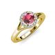4 - Lyneth Desire Rhodolite Garnet and Diamond Halo Engagement Ring 