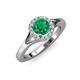 4 - Lyneth Desire Emerald and Diamond Halo Engagement Ring 
