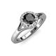 4 - Lyneth Desire Black and White Diamond Halo Engagement Ring 
