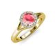 4 - Lyneth Desire Pink Tourmaline and Diamond Halo Engagement Ring 
