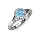 4 - Lyneth Desire Blue Topaz and Diamond Halo Engagement Ring 