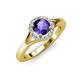 4 - Lyneth Desire Iolite and Diamond Halo Engagement Ring 