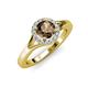 4 - Lyneth Desire Smoky Quartz and Diamond Halo Engagement Ring 