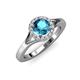 4 - Lyneth Desire London Blue Topaz and Diamond Halo Engagement Ring 