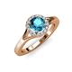 4 - Lyneth Desire London Blue Topaz and Diamond Halo Engagement Ring 